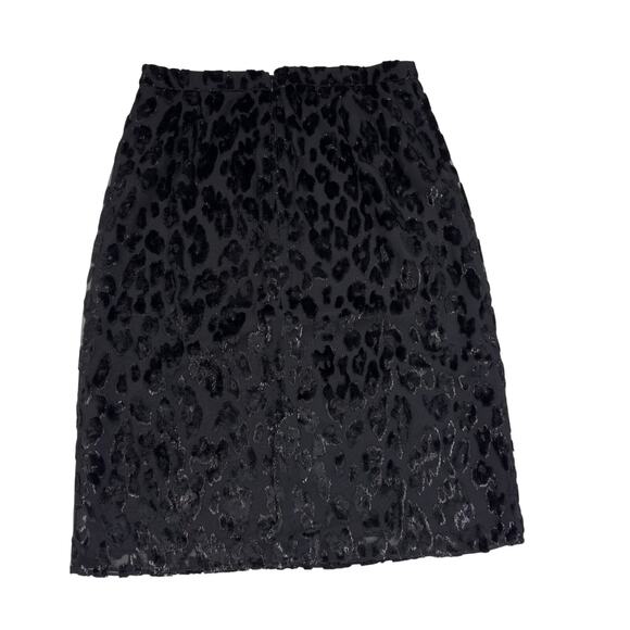 J. Crew Velvet Burnout Animal Leopard Print Sparkle Pencil Skirt Women's Size 10 - Picture 2 of 5